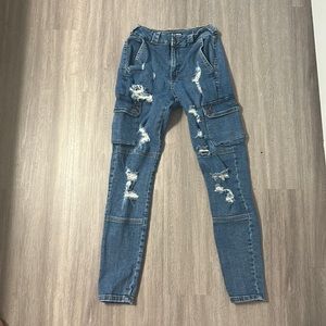 Ripped cargo jeans